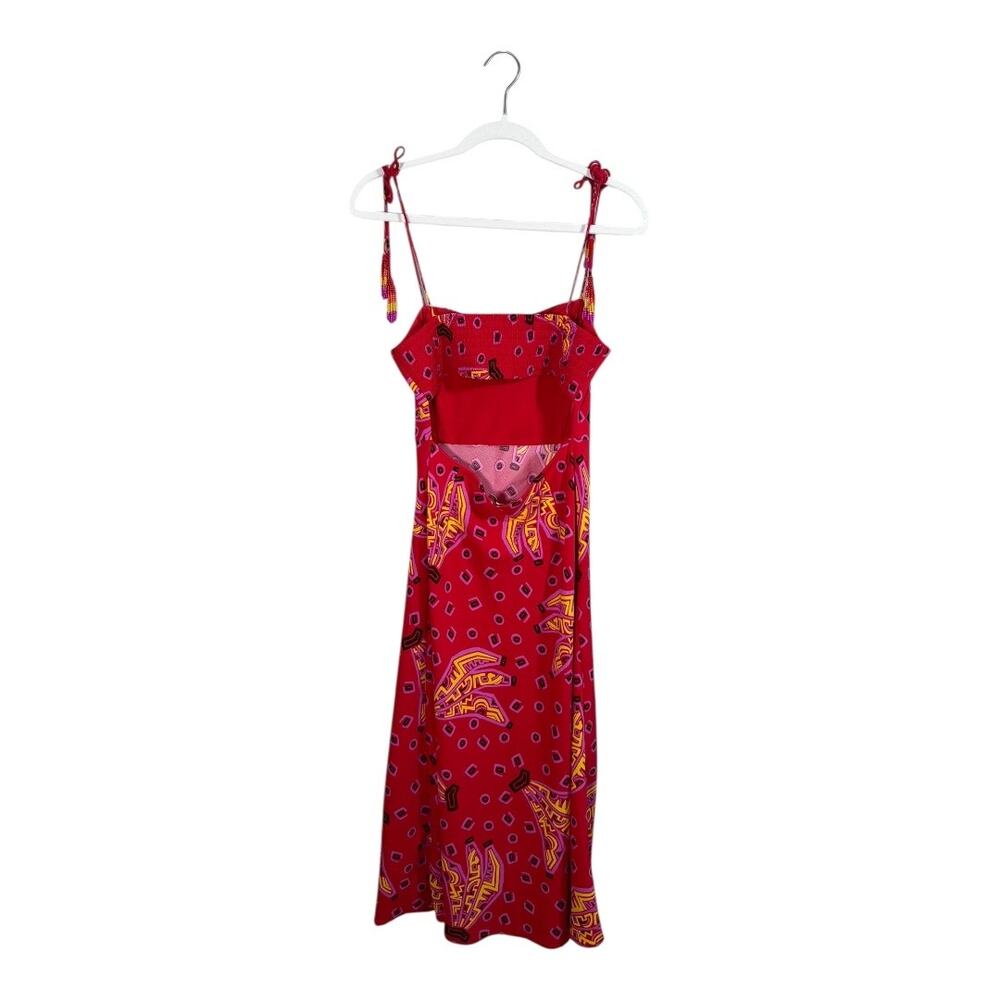 House of Harlow 1960 Women's Red Banana Print Spaghetti Strap Midi - Size S - Picture 2 of 7
